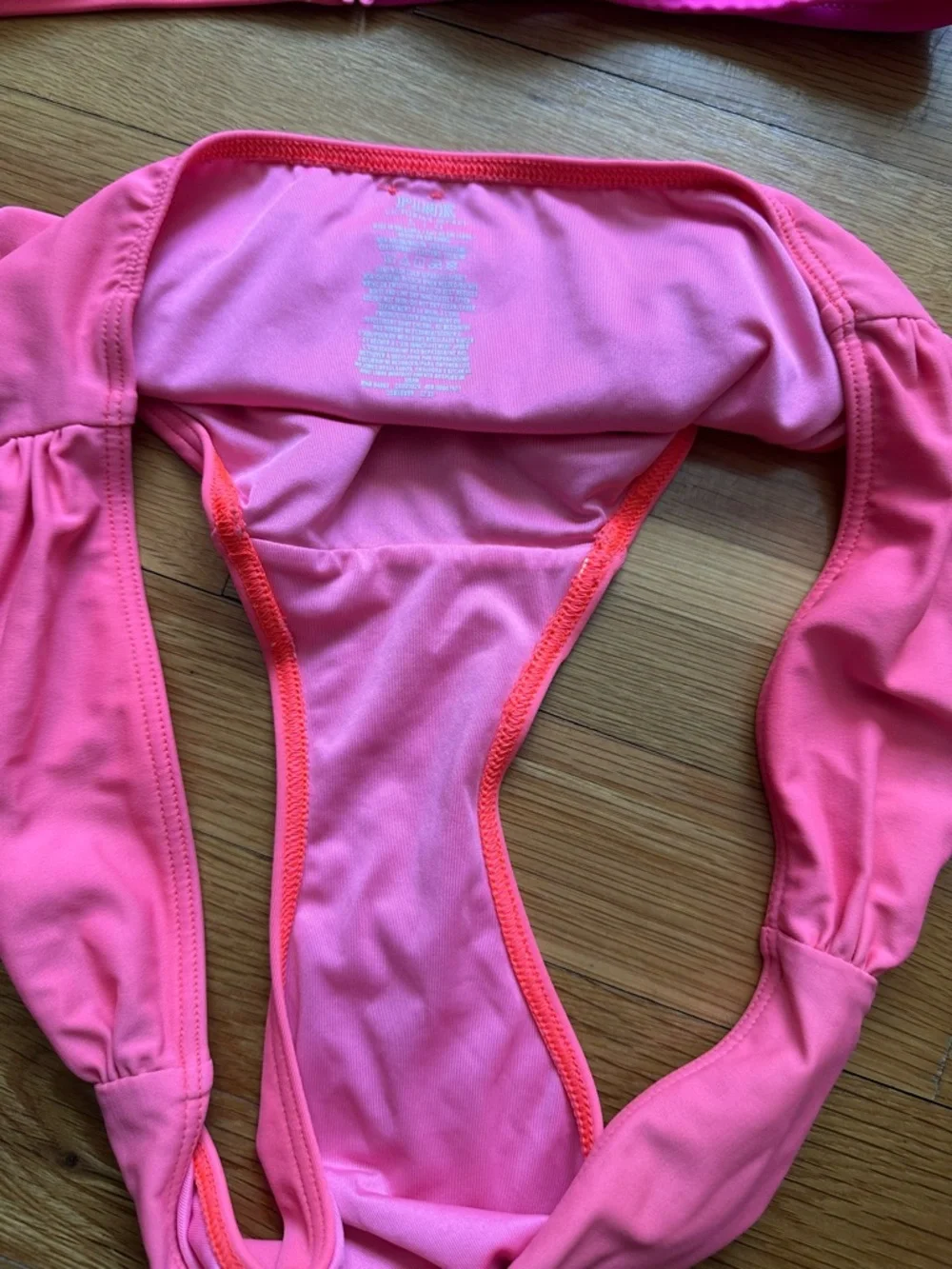 PINK Victoria's Secret Two-Tone‎ Pink & Coral Halter Bikini